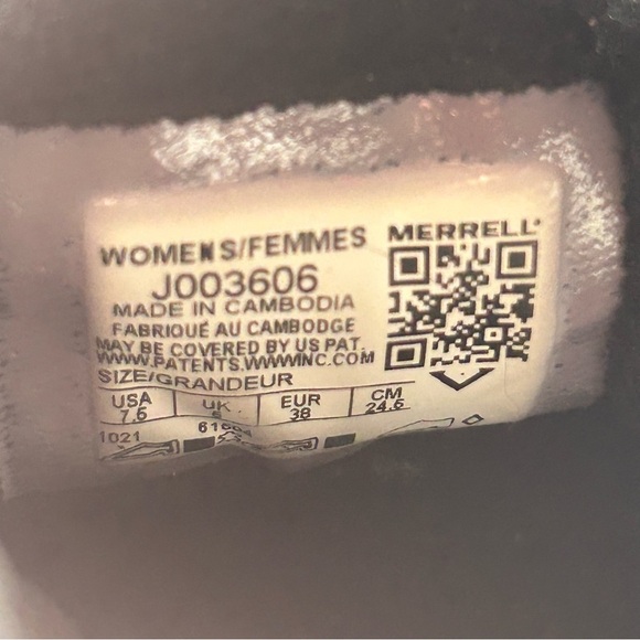 Merrell Approach Sport Mid Black Waterproof Hiking Sneaker Boot Womens Size 7.5 - Picture 9 of 10